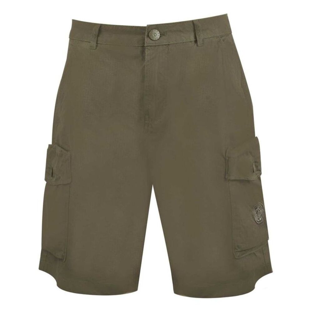 Pretty Green Mens Miles Cargo Shorts / Khaki Green